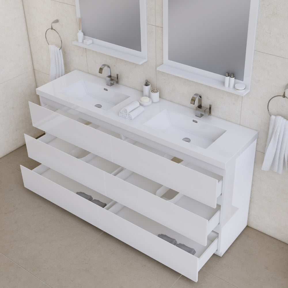 Alya Bath Paterno 72" Modern Freestanding Bathroom Vanity