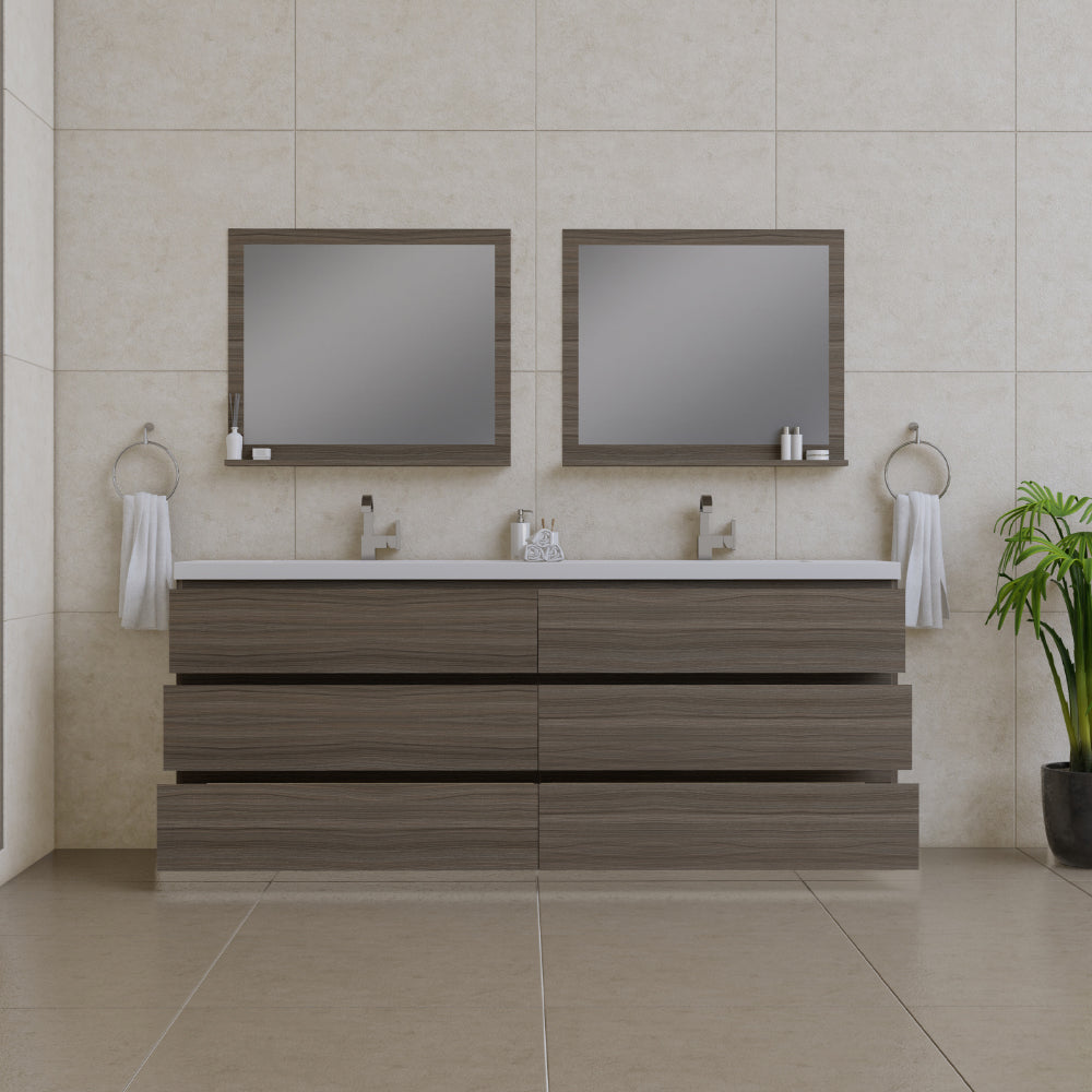 Alya Bath Paterno 84" Modern Freestanding Bathroom Vanity