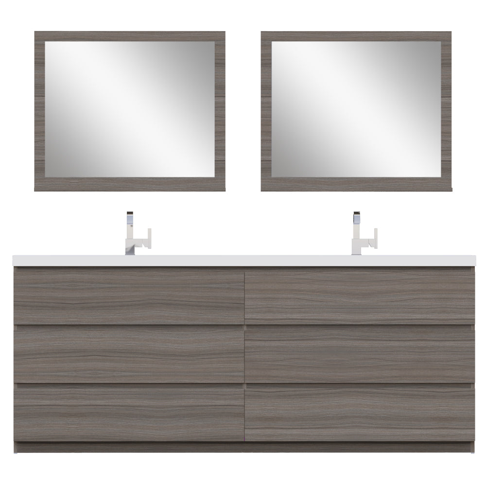 Alya Bath Paterno 84" Modern Freestanding Bathroom Vanity