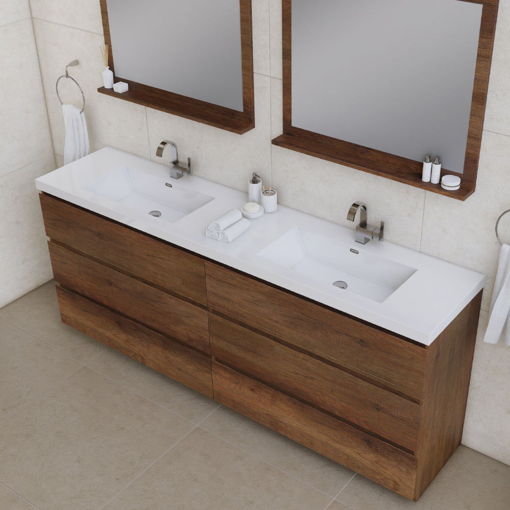 Alya Bath Paterno 84" Modern Freestanding Bathroom Vanity