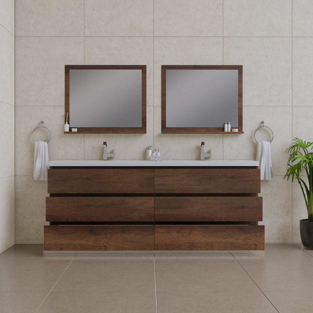 Alya Bath Paterno 84" Modern Freestanding Bathroom Vanity