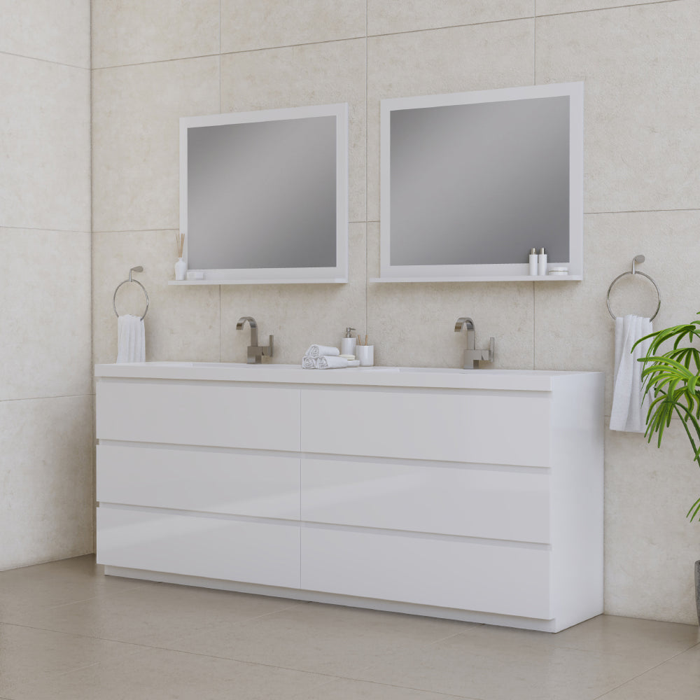 Alya Bath Paterno 84" Modern Freestanding Bathroom Vanity