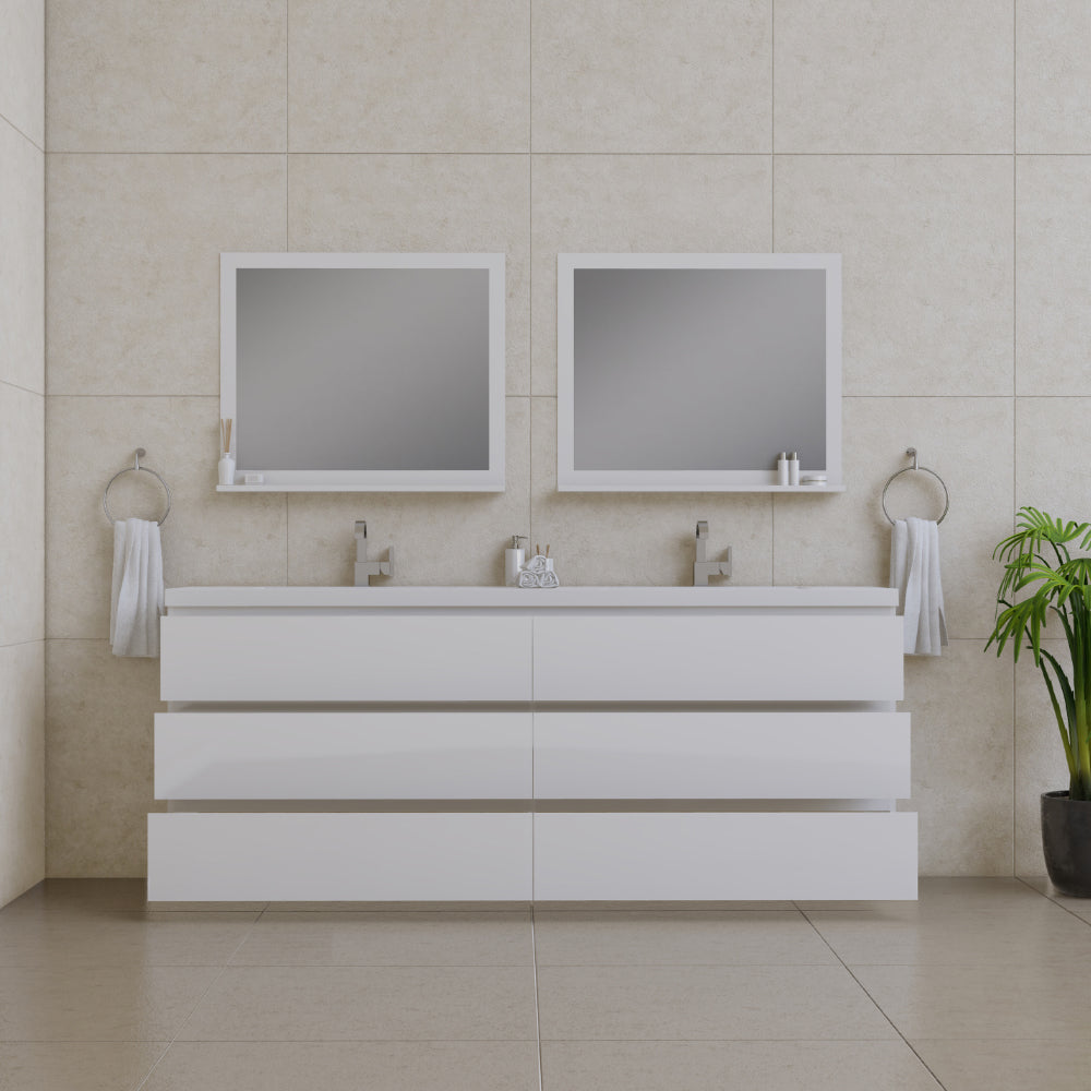 Alya Bath Paterno 84" Modern Freestanding Bathroom Vanity