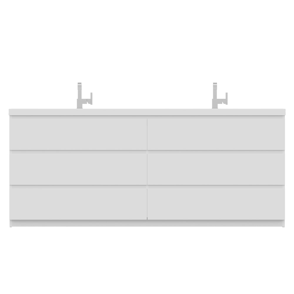 Alya Bath Paterno 84" Modern Freestanding Bathroom Vanity