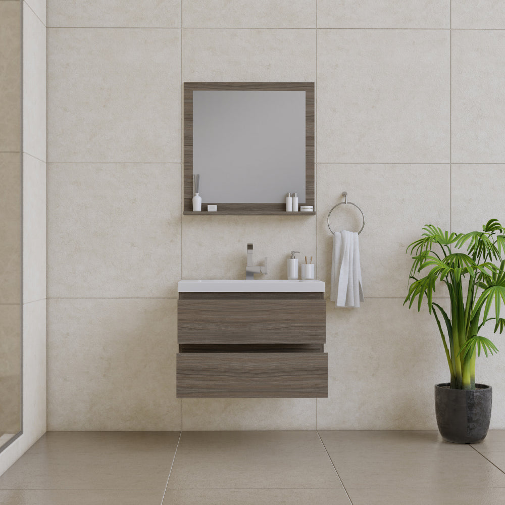 Alya Bath Paterno 30" Modern Wall Mounted Bathroom Vanity