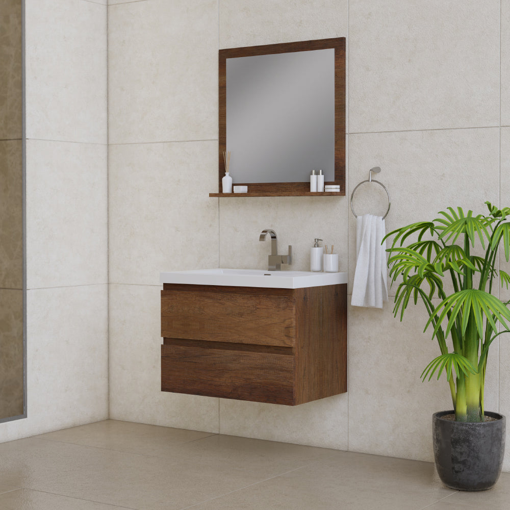 Alya Bath Paterno 30" Modern Wall Mounted Bathroom Vanity