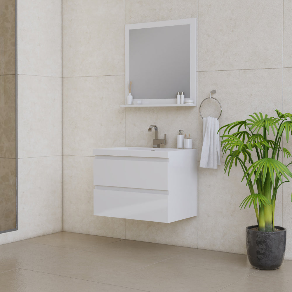 Alya Bath Paterno 30" Modern Wall Mounted Bathroom Vanity