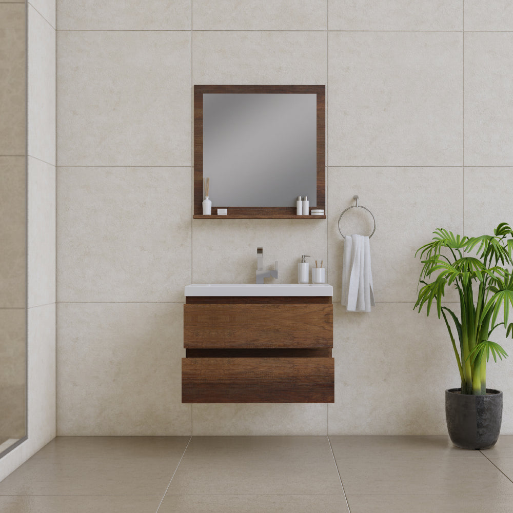 Alya Bath Paterno 30" Modern Wall Mounted Bathroom Vanity