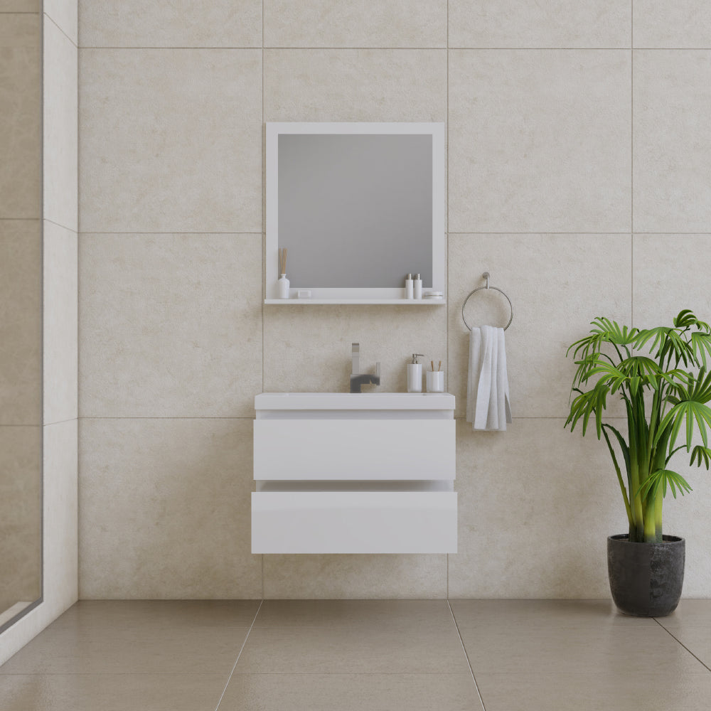 Alya Bath Paterno 30" Modern Wall Mounted Bathroom Vanity