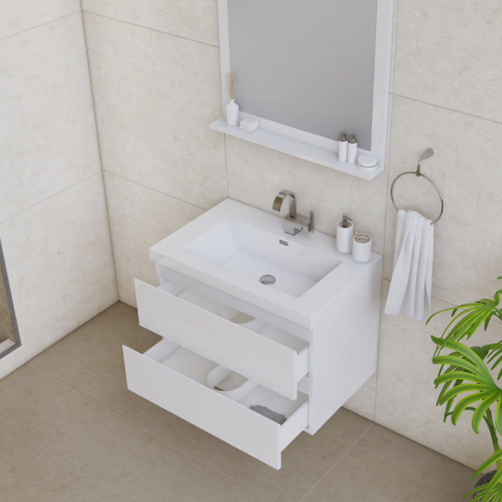 Alya Bath Paterno 30" Modern Wall Mounted Bathroom Vanity