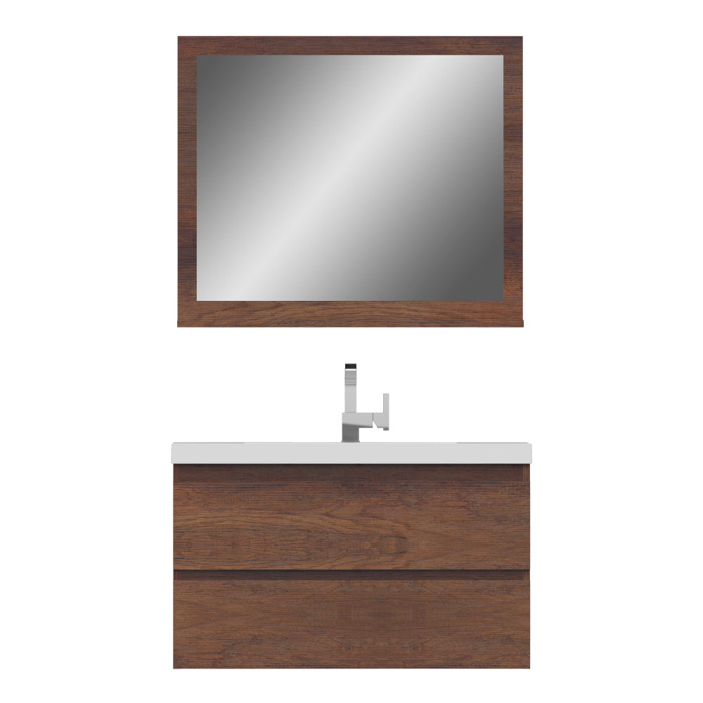 Alya Bath Paterno 36" Modern Wall Mounted Bathroom Vanity