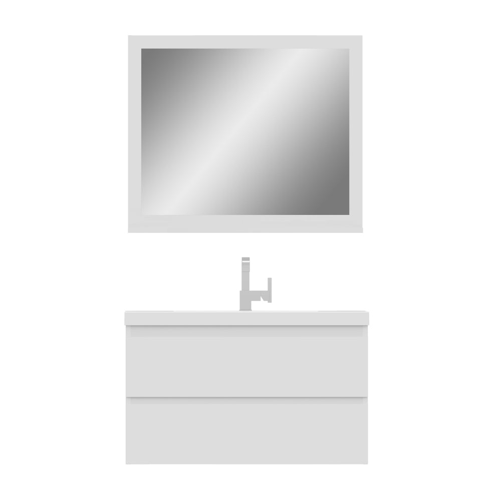 Alya Bath Paterno 36" Modern Wall Mounted Bathroom Vanity