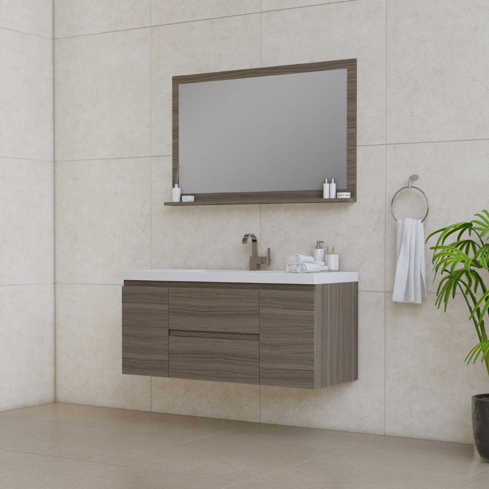 Alya Bath Paterno 48" Modern Wall Mounted Bathroom Vanity