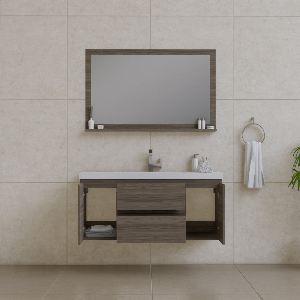 Alya Bath Paterno 48" Modern Wall Mounted Bathroom Vanity