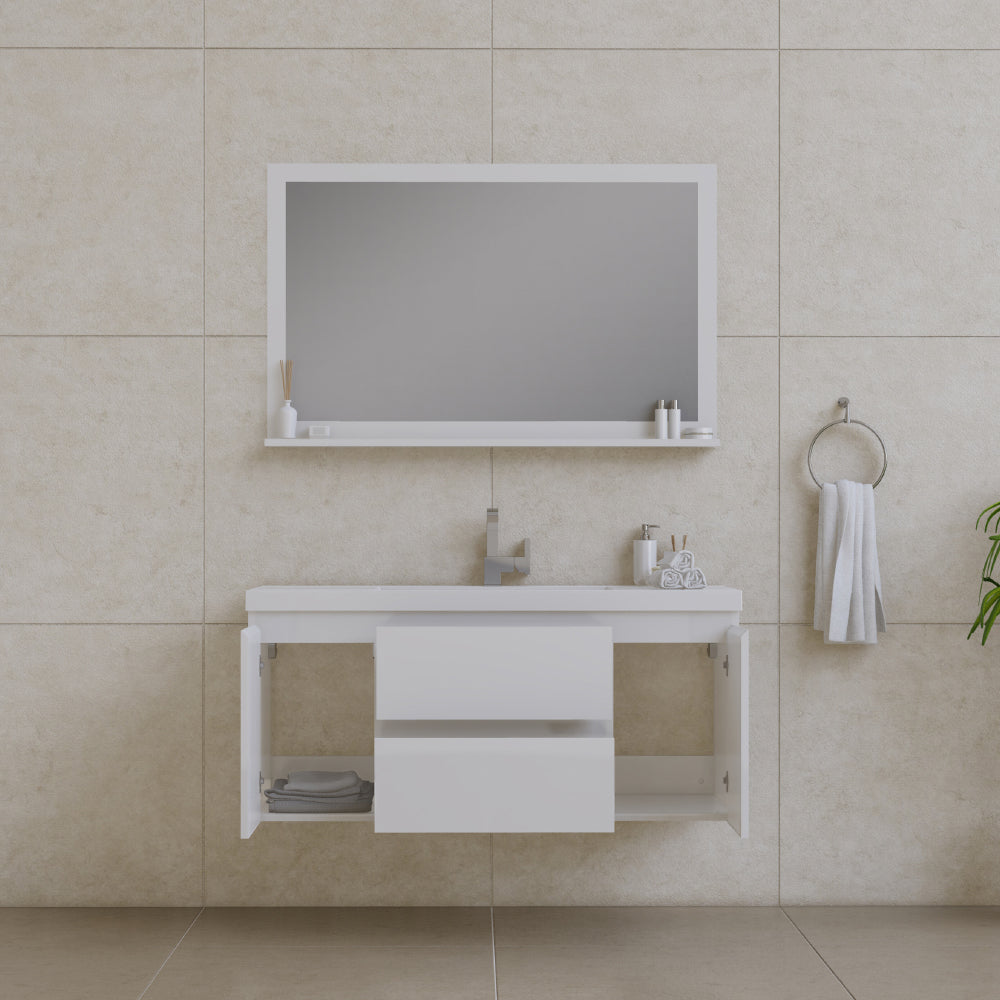 Alya Bath Paterno 48" Modern Wall Mounted Bathroom Vanity