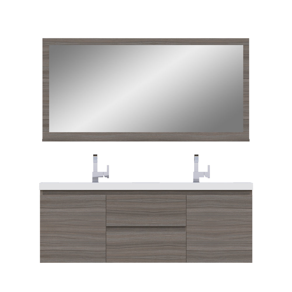 Alya Bath Paterno 60" Modern Wall Mounted Double Bathroom Vanity