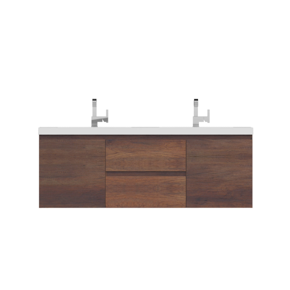 Alya Bath Paterno 60" Modern Wall Mounted Double Bathroom Vanity
