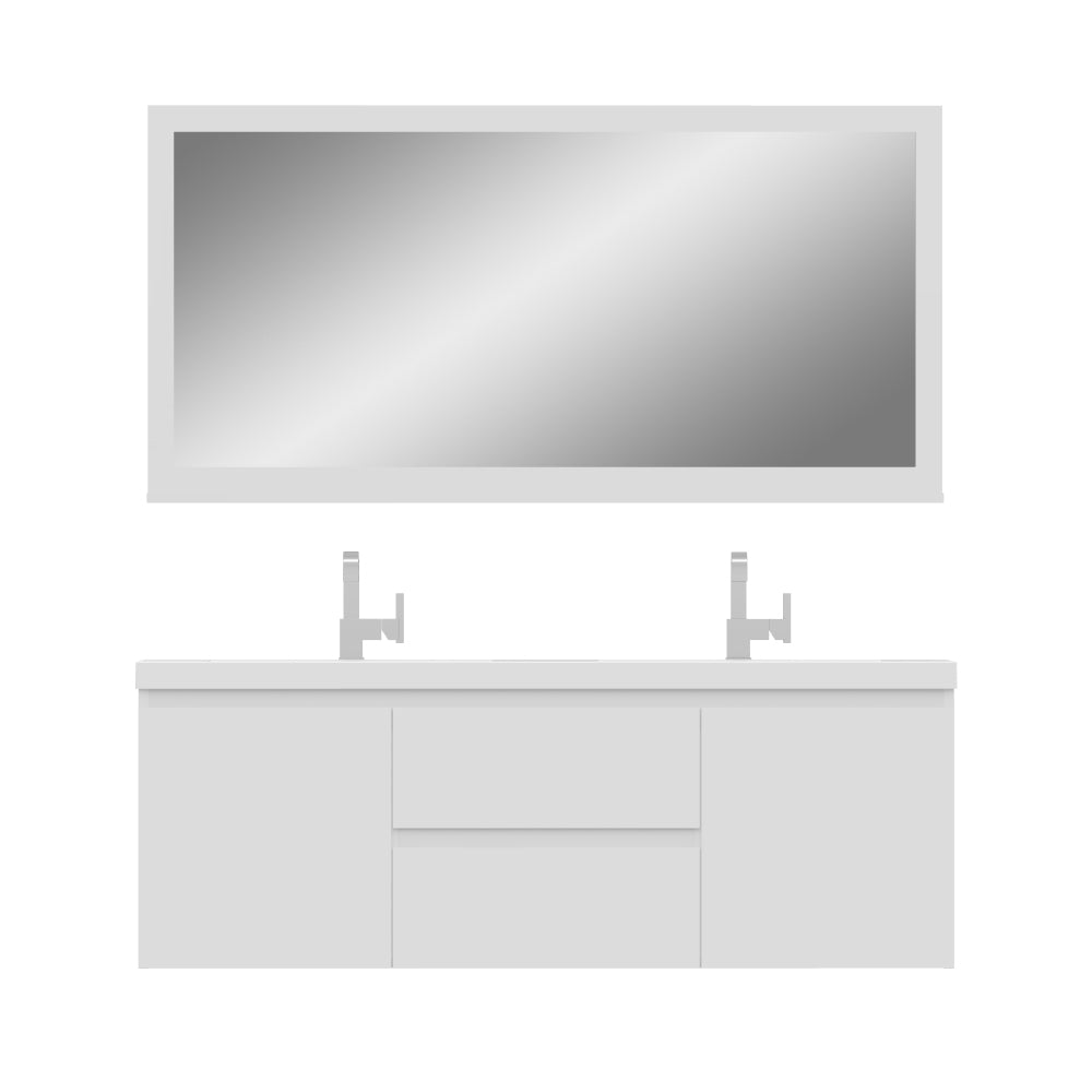 Alya Bath Paterno 60" Modern Wall Mounted Double Bathroom Vanity
