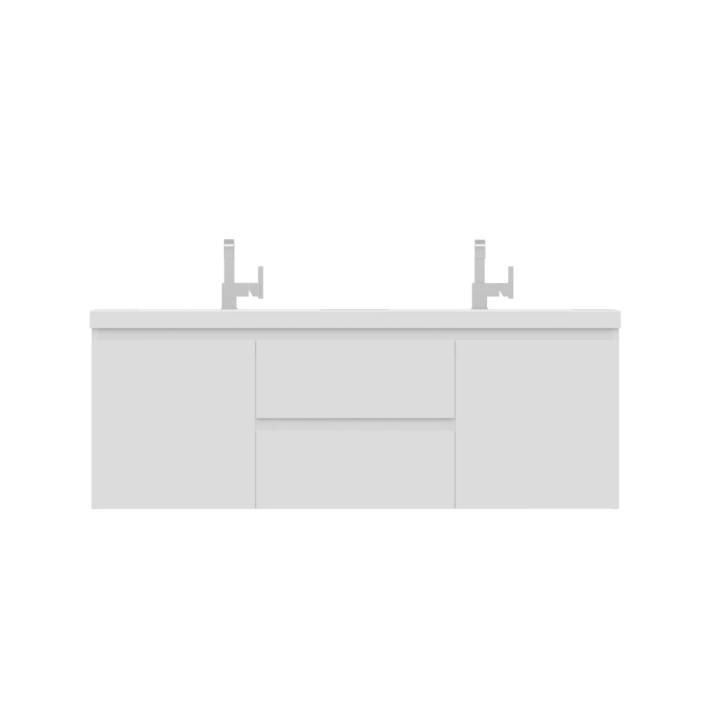 Alya Bath Paterno 60" Modern Wall Mounted Double Bathroom Vanity