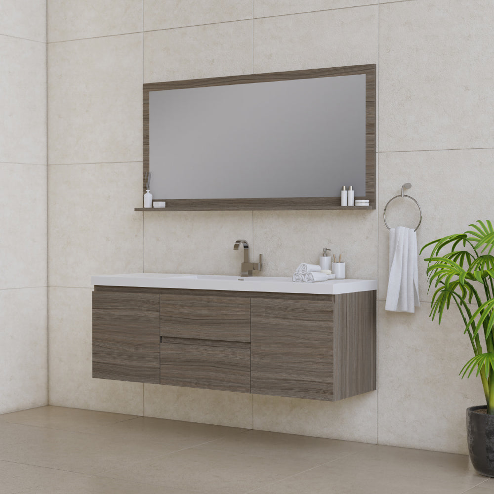 Alya Bath Paterno 60" Modern Wall Mounted Single Bathroom Vanity