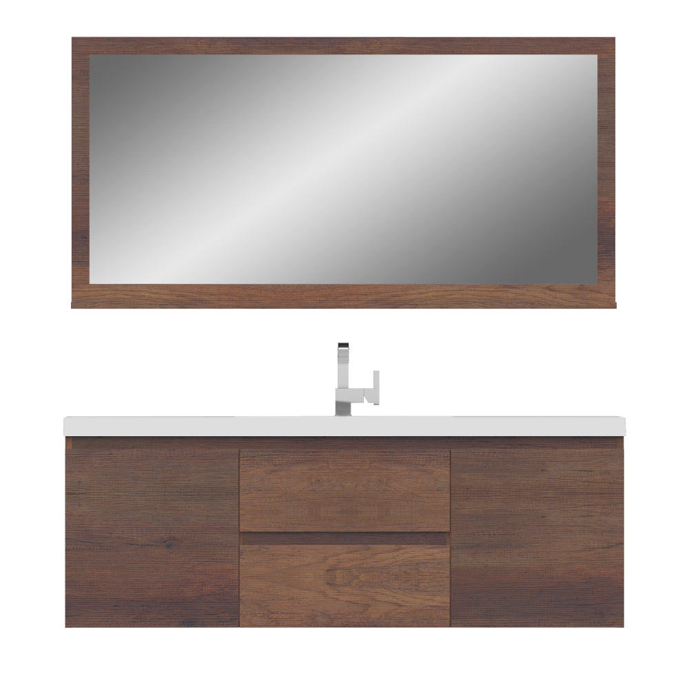 Alya Bath Paterno 60" Modern Wall Mounted Single Bathroom Vanity