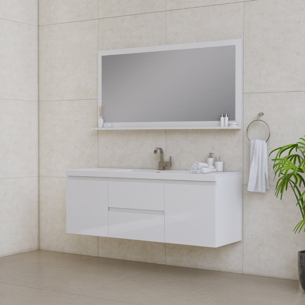 Alya Bath Paterno 60" Modern Wall Mounted Single Bathroom Vanity