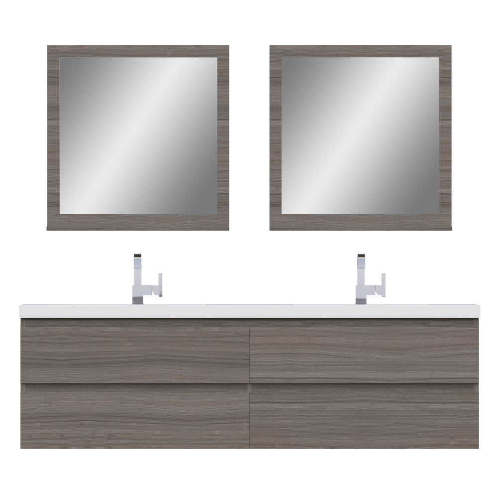 Alya Bath Paterno 72" Modern Wall Mounted Bathroom Vanity