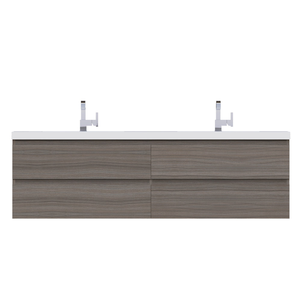Alya Bath Paterno 72" Modern Wall Mounted Bathroom Vanity