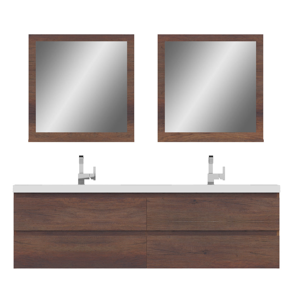 Alya Bath Paterno 72" Modern Wall Mounted Bathroom Vanity
