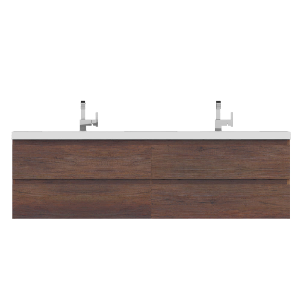 Alya Bath Paterno 72" Modern Wall Mounted Bathroom Vanity