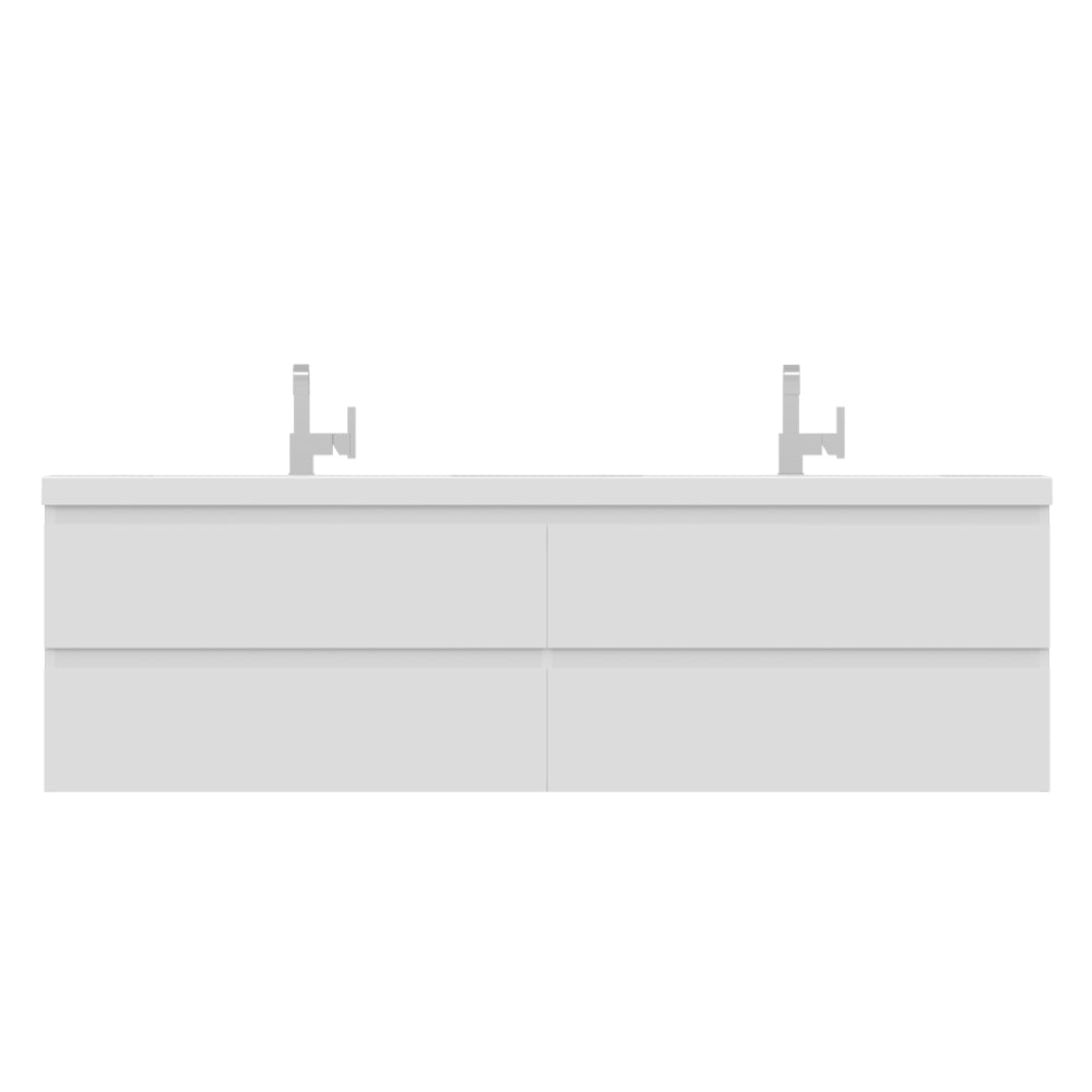 Alya Bath Paterno 72" Modern Wall Mounted Bathroom Vanity