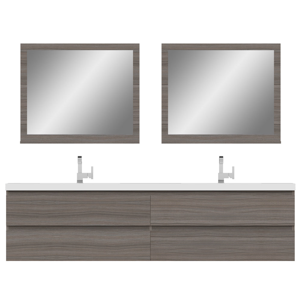 Alya Bath Paterno 84" Modern Wall Mounted Bathroom Vanity