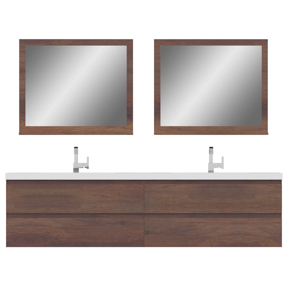 Alya Bath Paterno 84" Modern Wall Mounted Bathroom Vanity