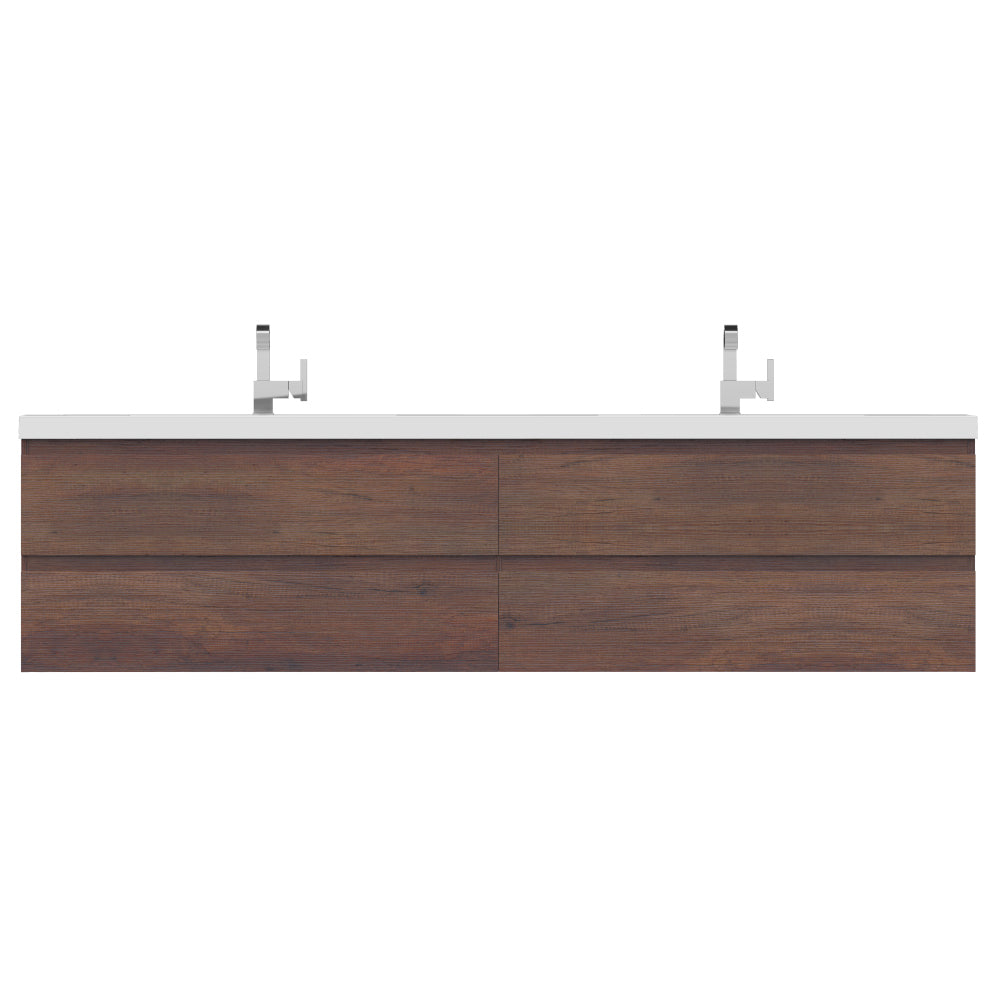 Alya Bath Paterno 84" Modern Wall Mounted Bathroom Vanity