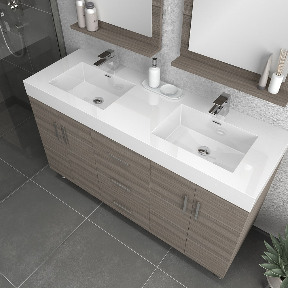 Alya Bath Ripley 60" Freestanding Double Vanity with Sink