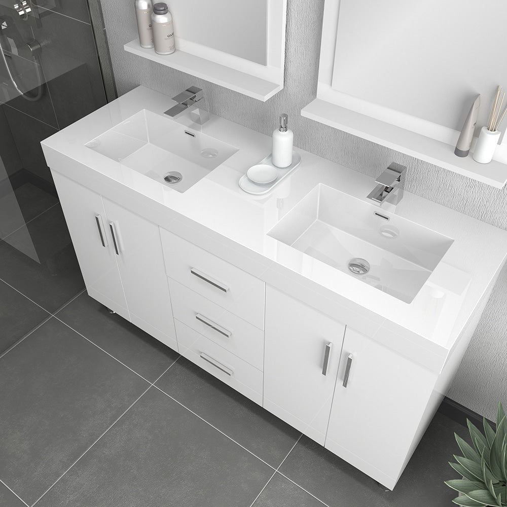 Alya Bath Ripley 60" Freestanding Double Vanity with Sink