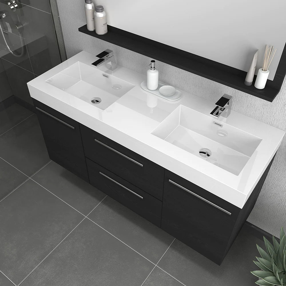 Alya Bath Ripley 60" Wall Mounted Double Vanity with Sink