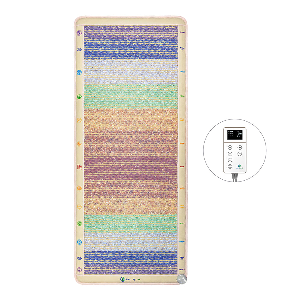 HealthyLine Chakra-Mat™ Large 7632 Firm - PEMF Inframat Pro® Rainbow Mat with Chakra Symbols