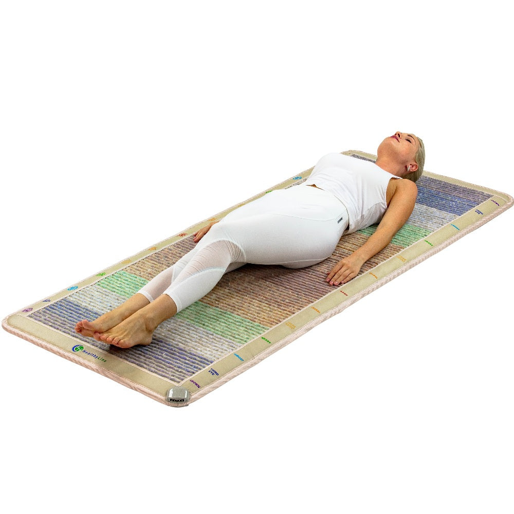 HealthyLine Chakra-Mat™ Large 7632 Firm - PEMF Inframat Pro® Rainbow Mat with Chakra Symbols