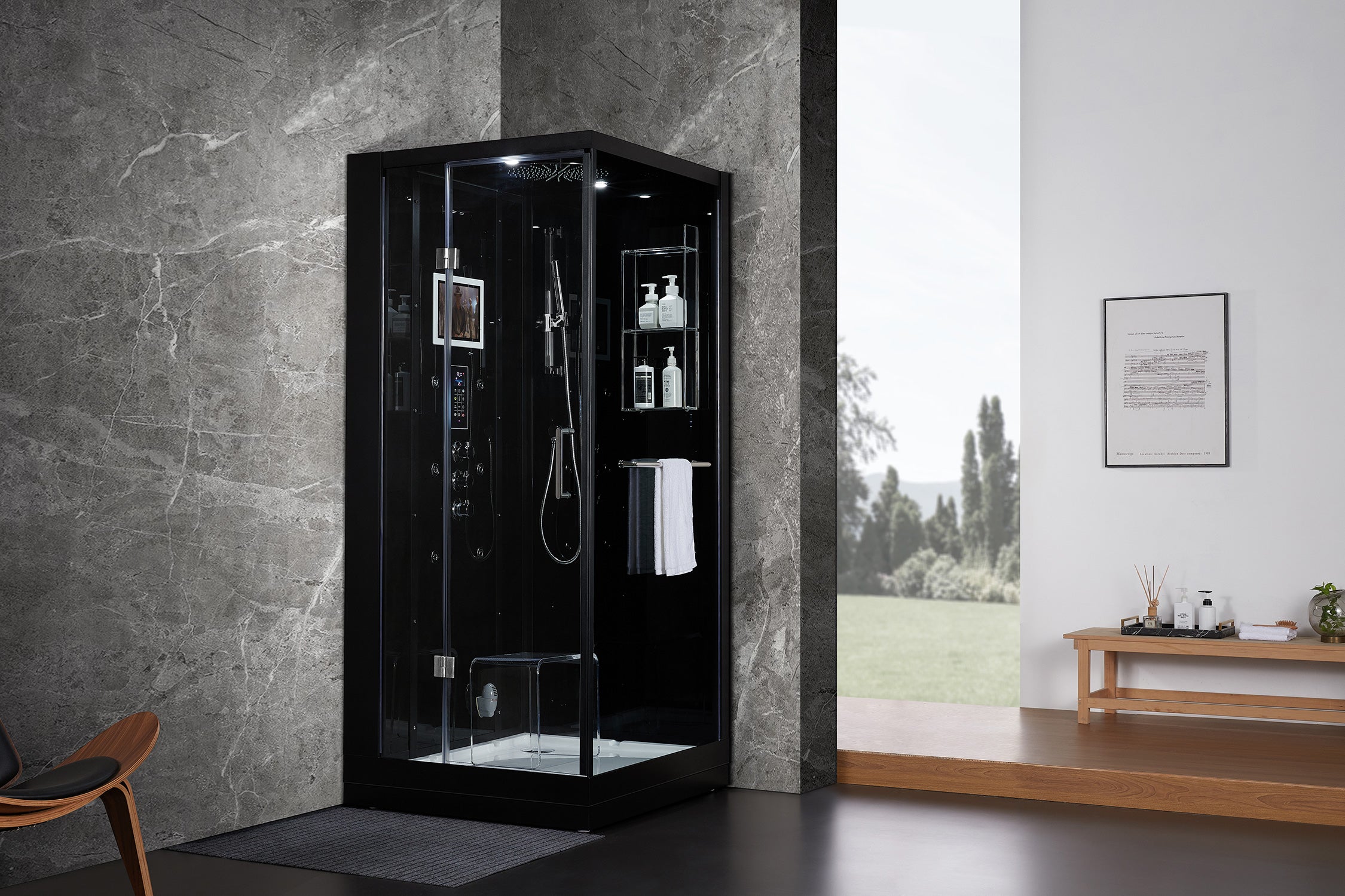 Maya Bath Platinum Arezzo Steam Shower w/ Built-In TV