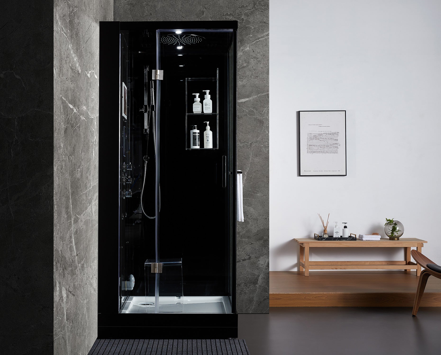 Maya Bath Platinum Arezzo Steam Shower w/ Built-In TV