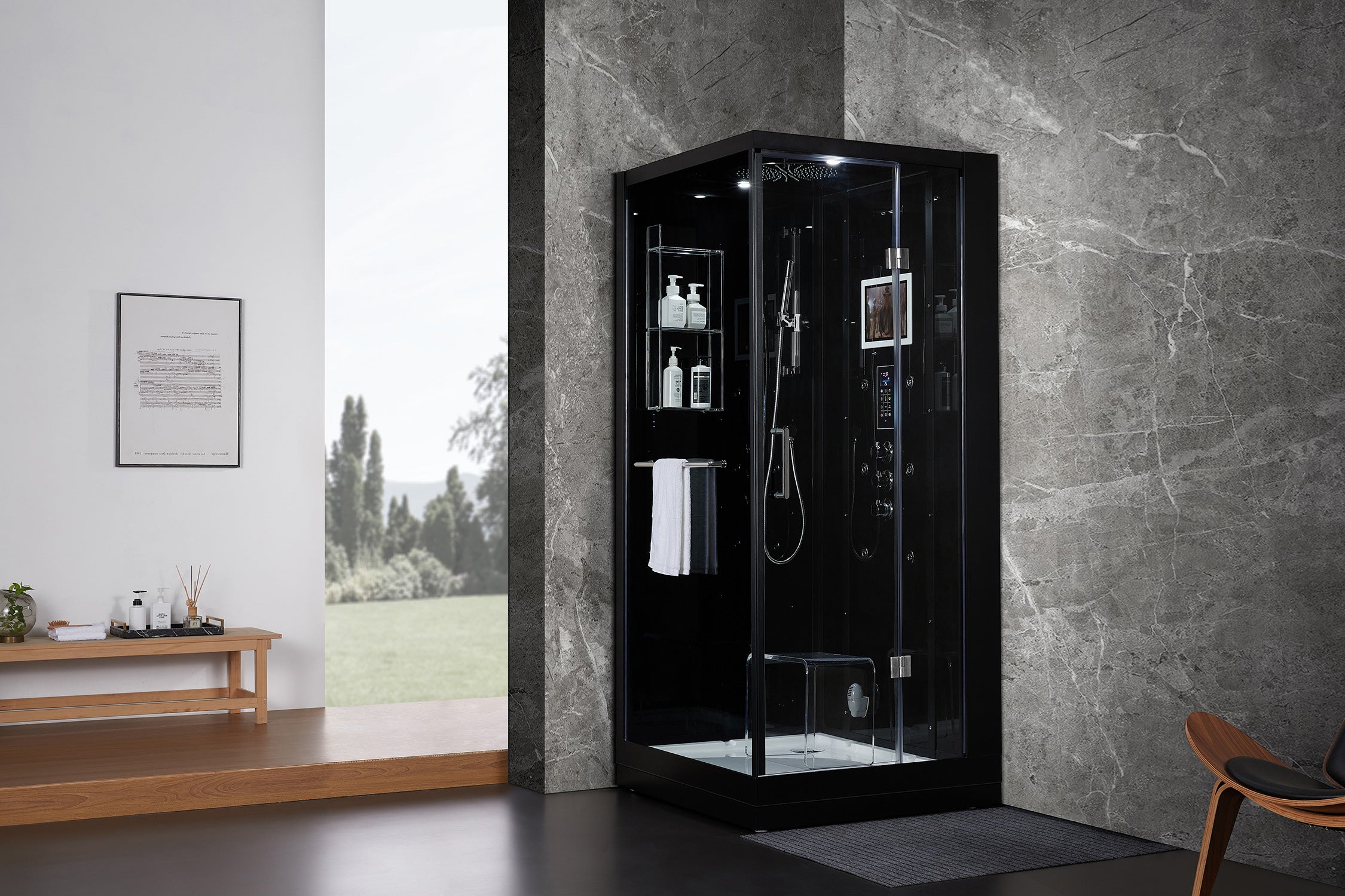Maya Bath Platinum Arezzo Steam Shower w/ Built-In TV