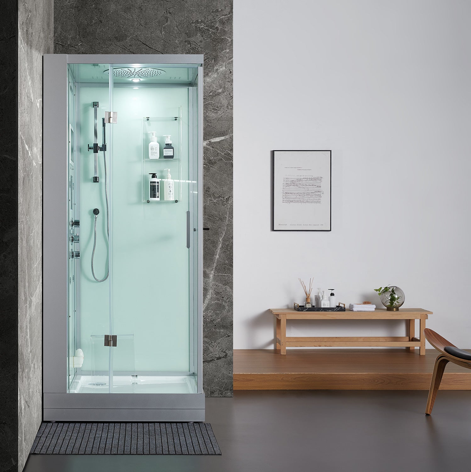 Maya Bath Platinum Arezzo Steam Shower w/ Built-In TV