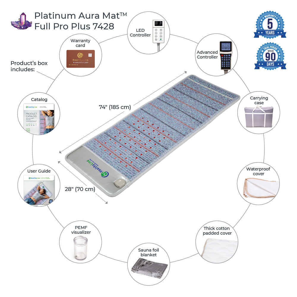 HealthyLine Platinum Aura Mat Full Pro PLUS 7428 Firm - Photon Advanced PEMF InfraMat Pro®