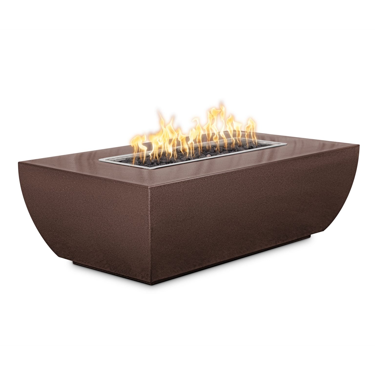 The Outdoor Plus 60" Rectangular Avalon Fire Pit - Powder Coated Metal - 15" Tall