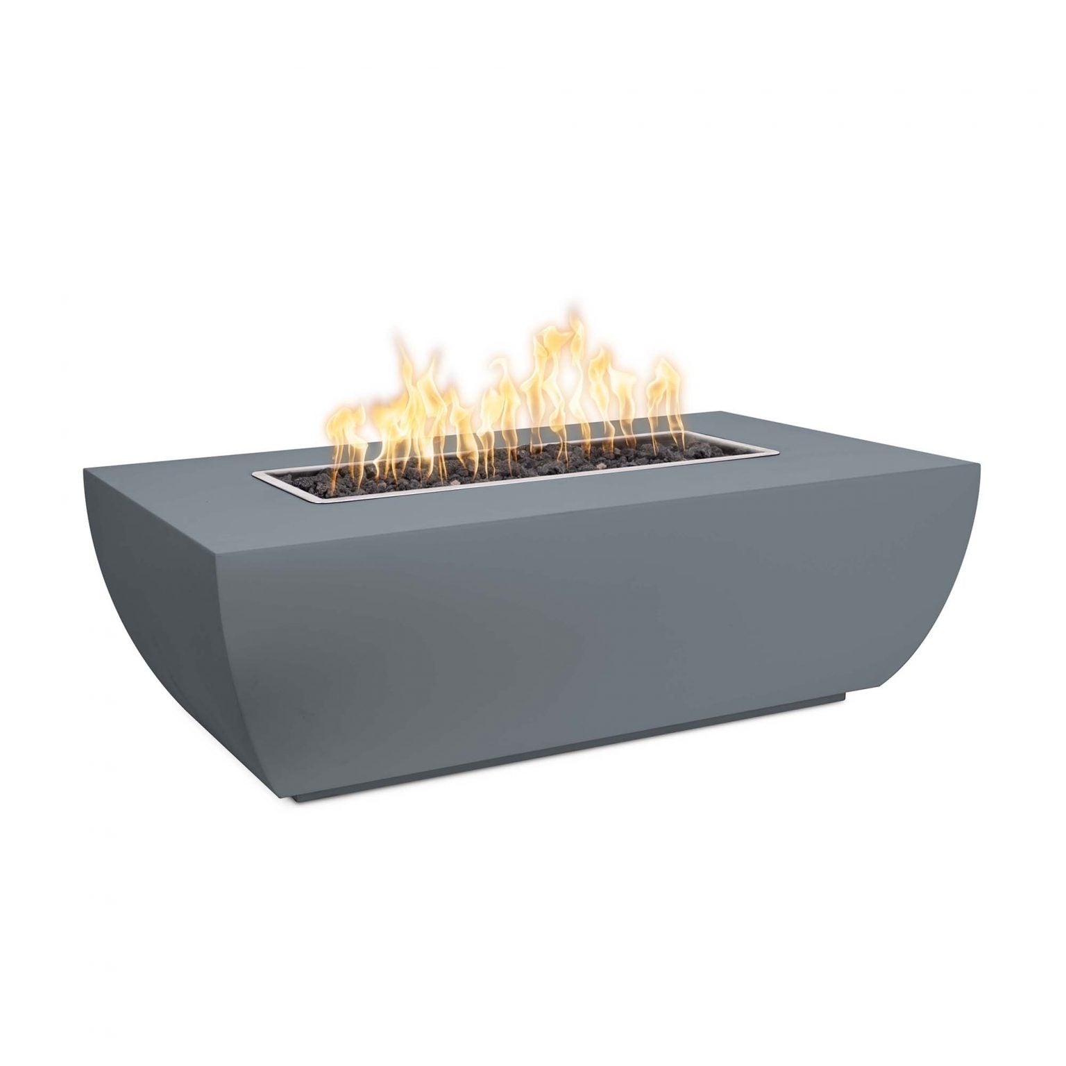 The Outdoor Plus 60" Rectangular Avalon Fire Pit - Powder Coated Metal - 15" Tall