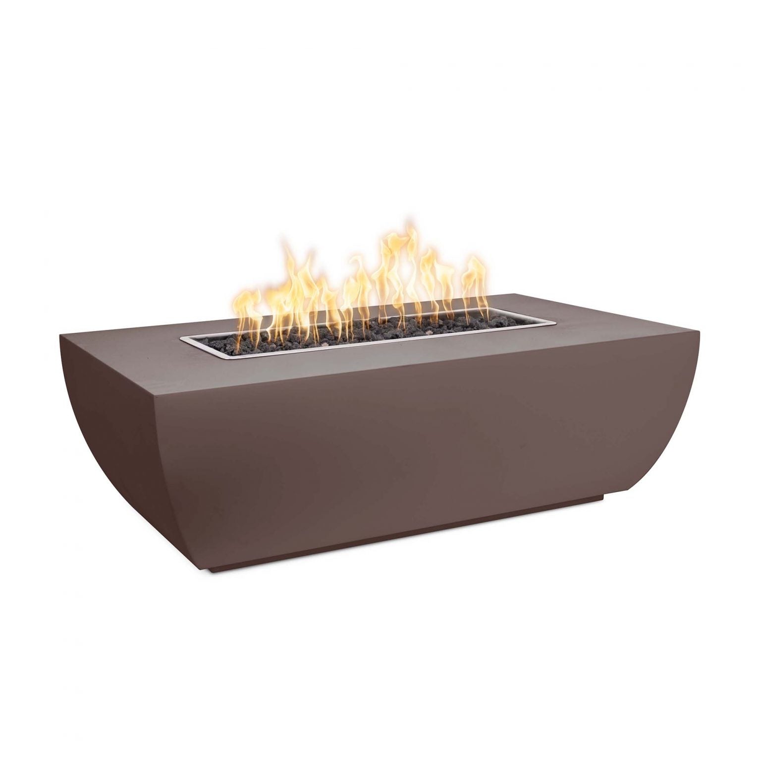 The Outdoor Plus 84" Rectangular Avalon Fire Pit - Powder Coated Metal - 24" Tall
