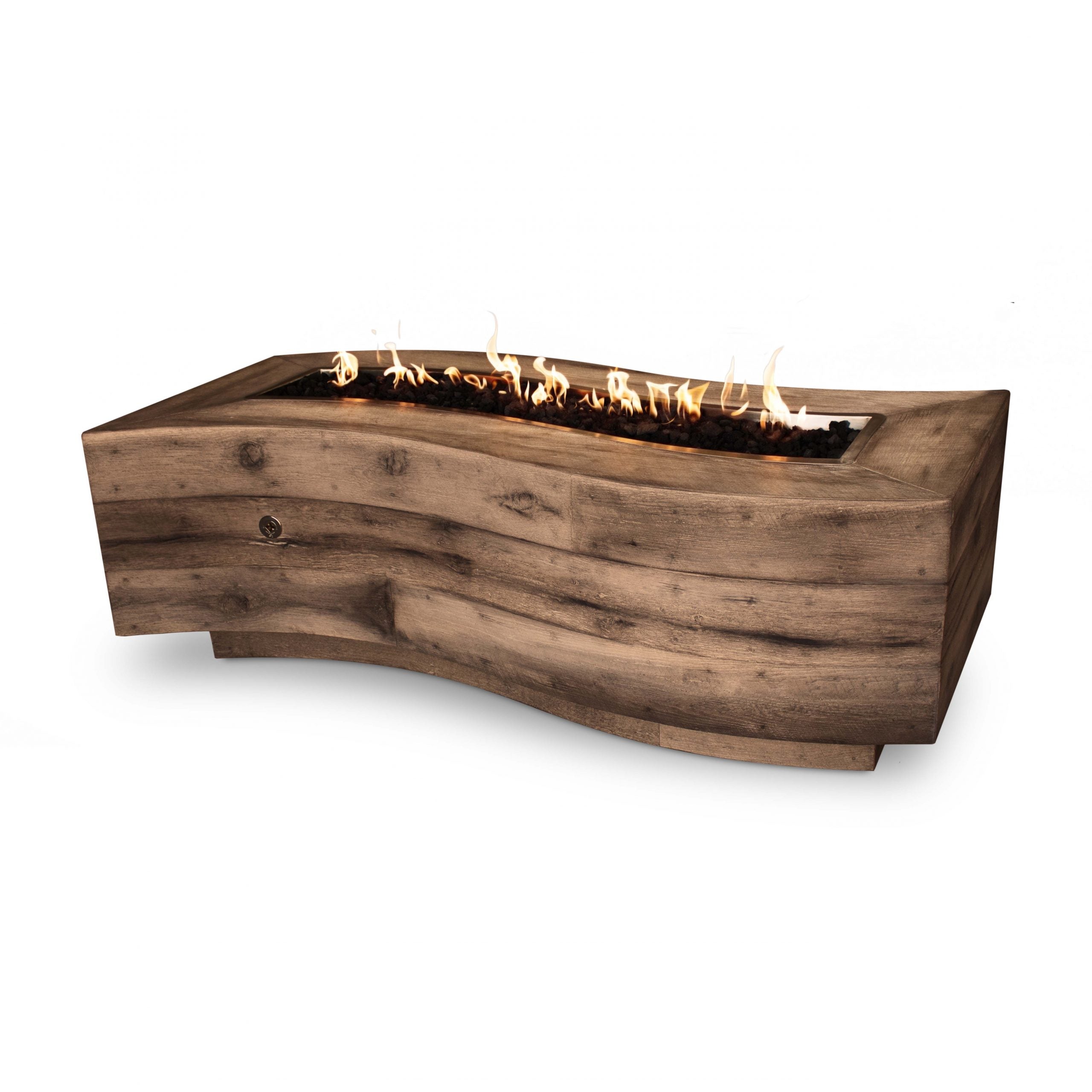 The Outdoor Plus 60" Rectangular Big Sur Fire Pit - Wood Grain GFRC Concrete