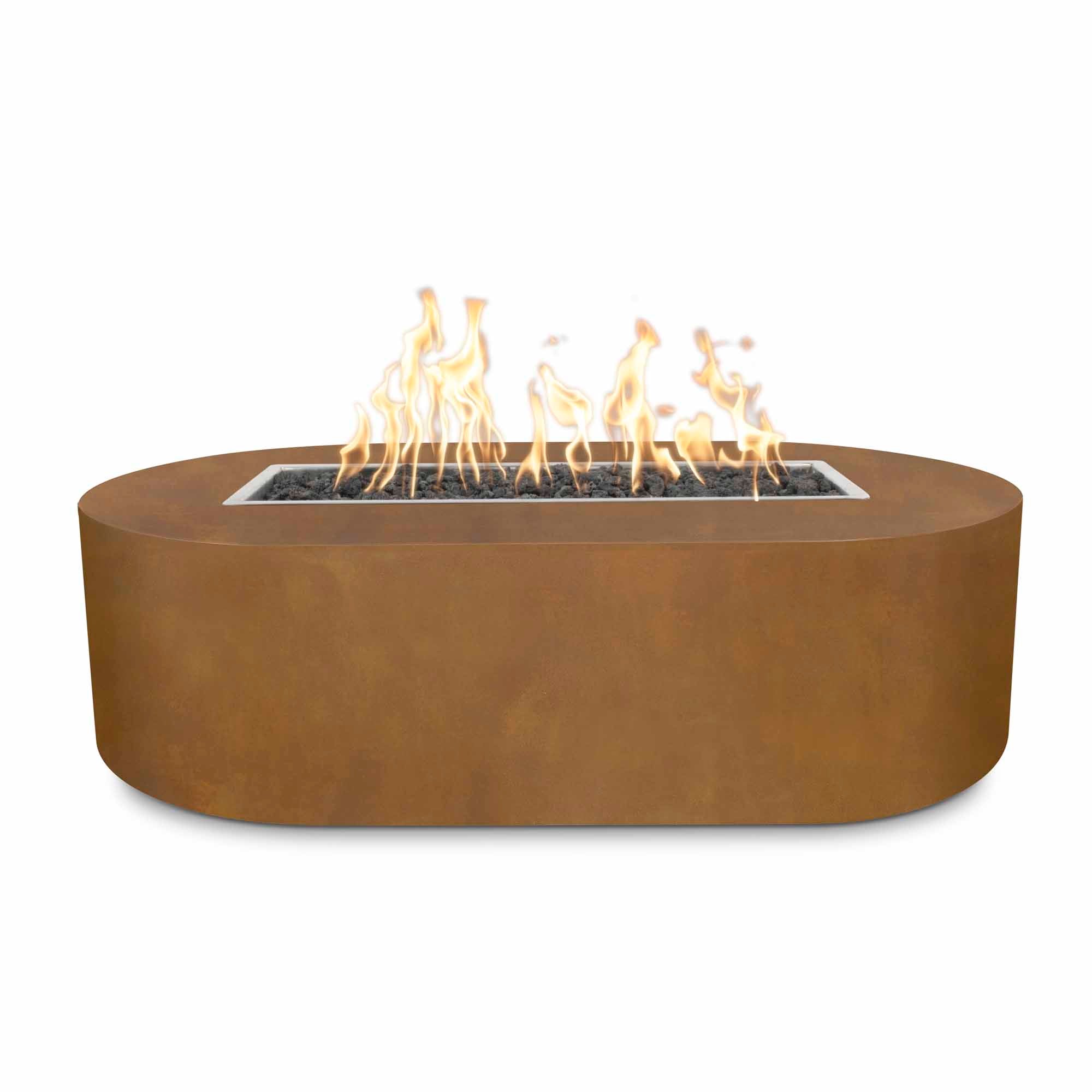 The Outdoor Plus 72" Rectangular Bispo Fire Pit - Corten Steel
