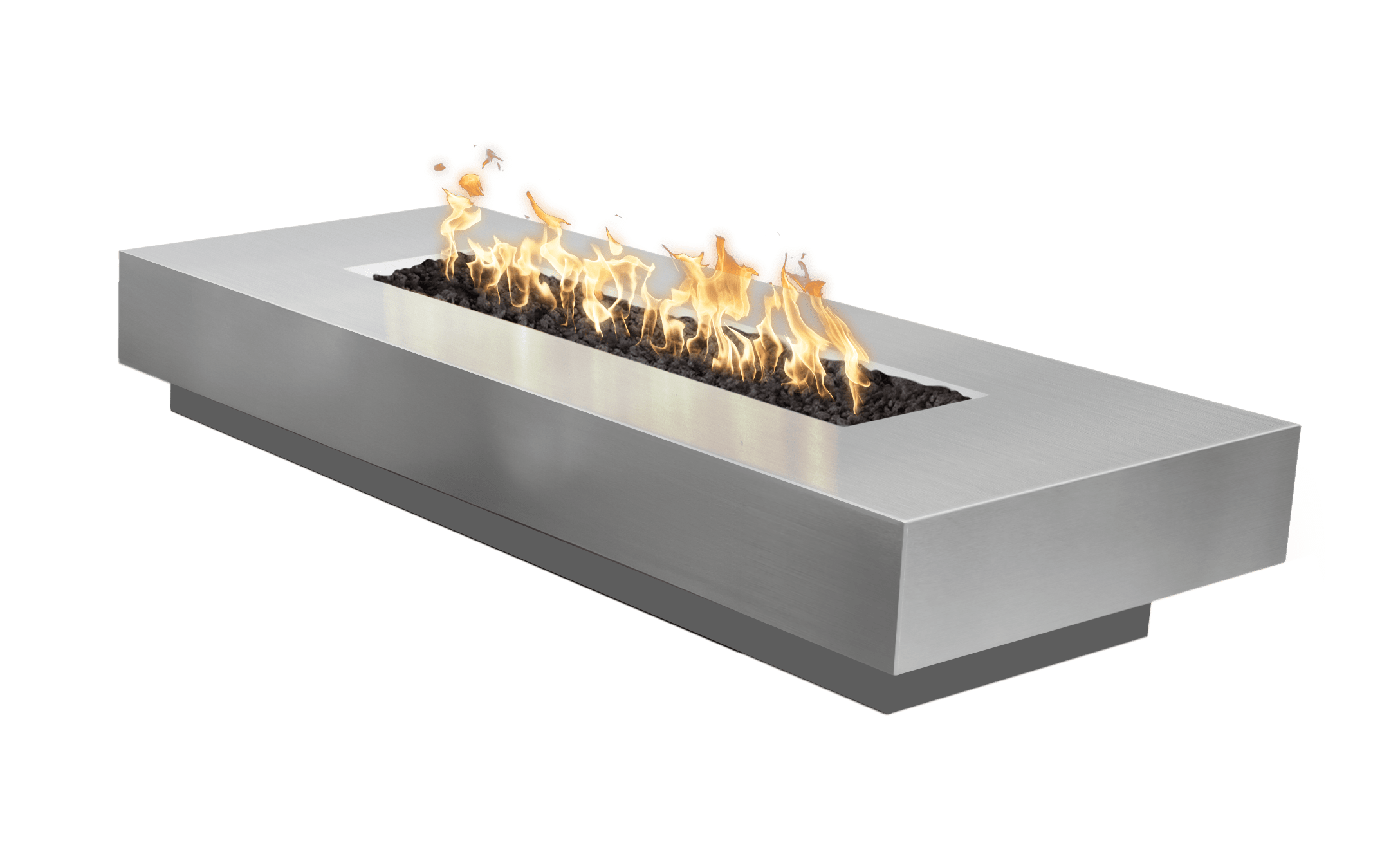 The Outdoor Plus 90" Rectangular Cabo Fire Pit - Stainless Steel
